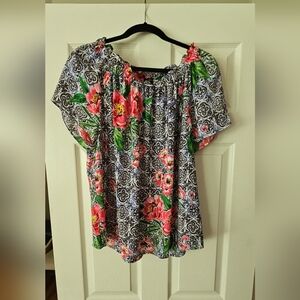 Talbots short sleeve floral top size XL